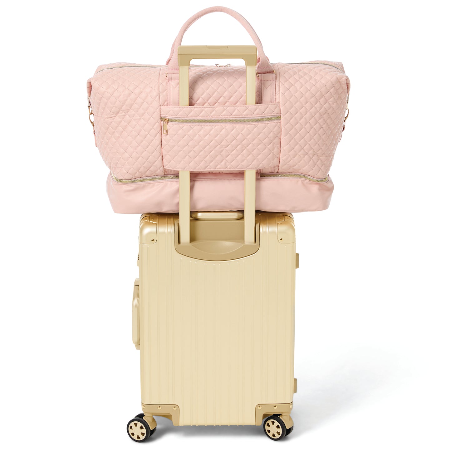 Pink Quilted Trolley Tote