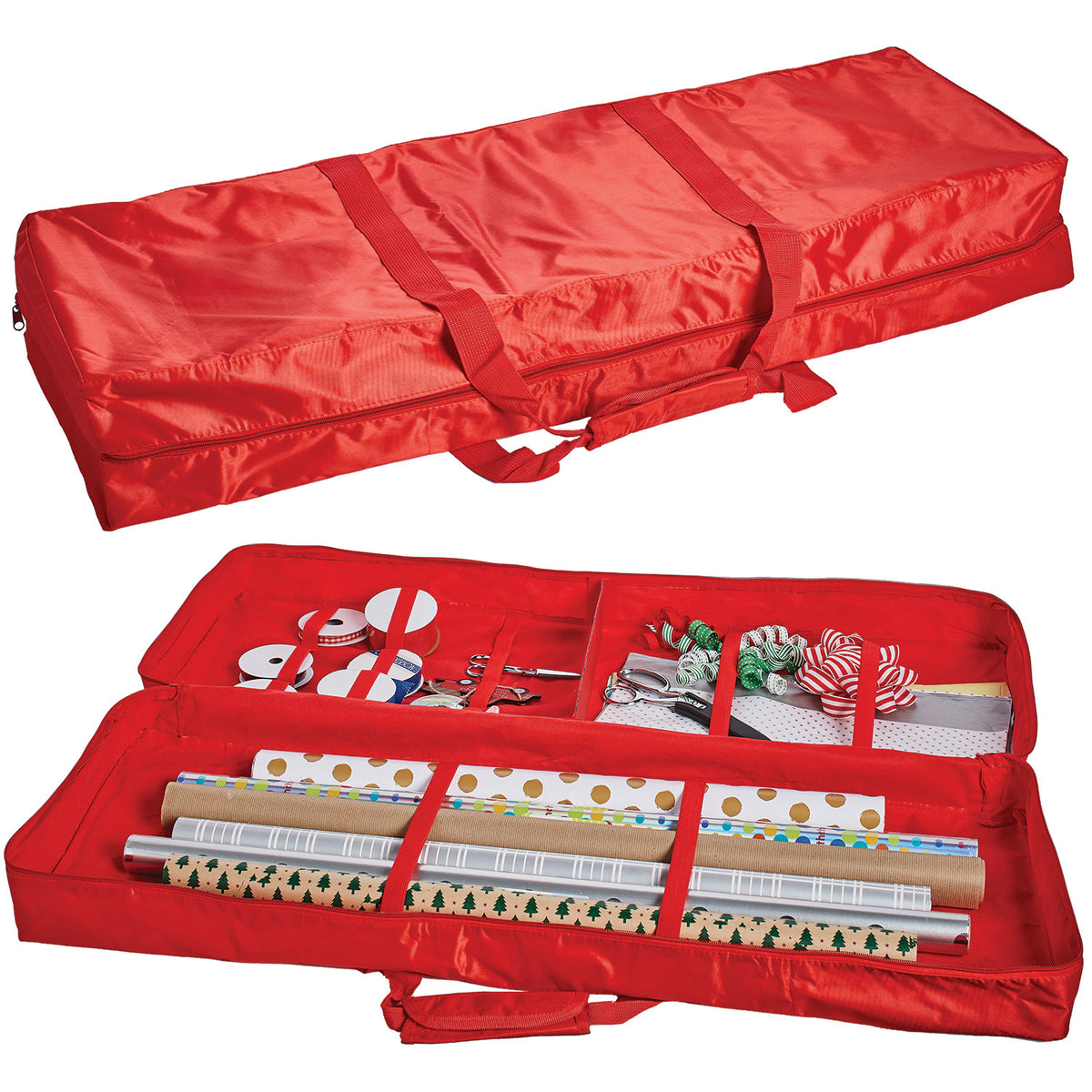 Plaid Gift Wrap Supply and Storage Tote
