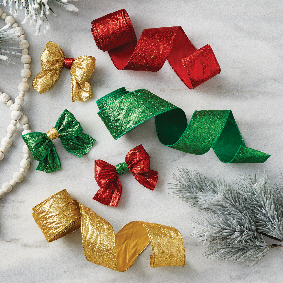 Glittery Wire Ribbon Trio