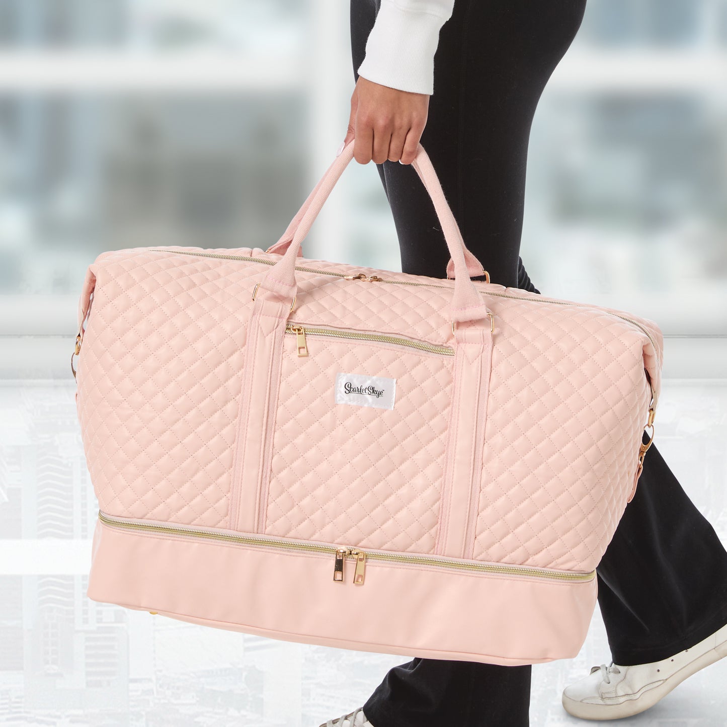 Pink Quilted Trolley Tote