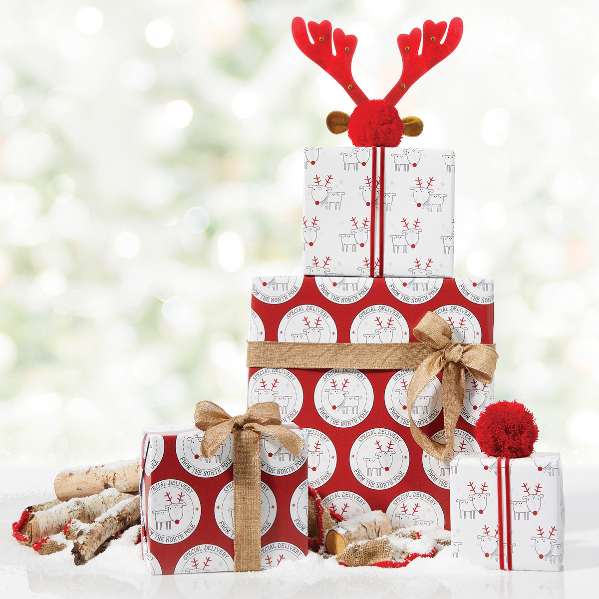 Red Nose Jumbo Reversible Roll Wrap