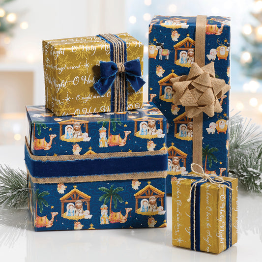 Oh Holy Night Jumbo Reversible Roll Wrap