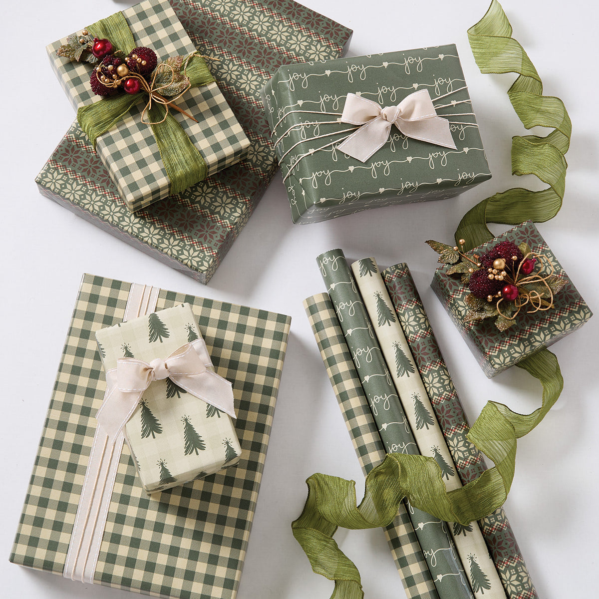 Farmhouse 4-Roll Wrap Pack with Gridlines