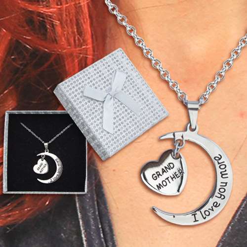 Grandma I Love You Moon Necklace