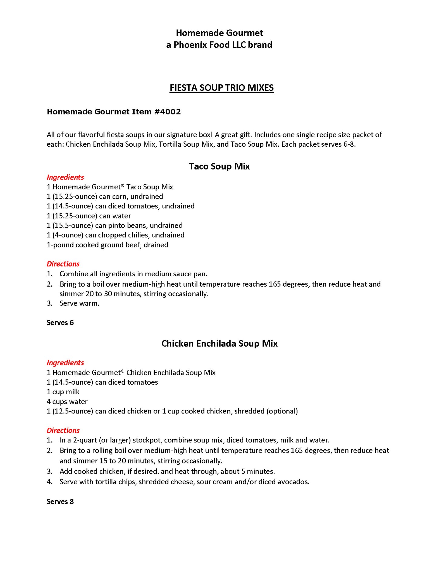 Fiesta Soup Trio Mix